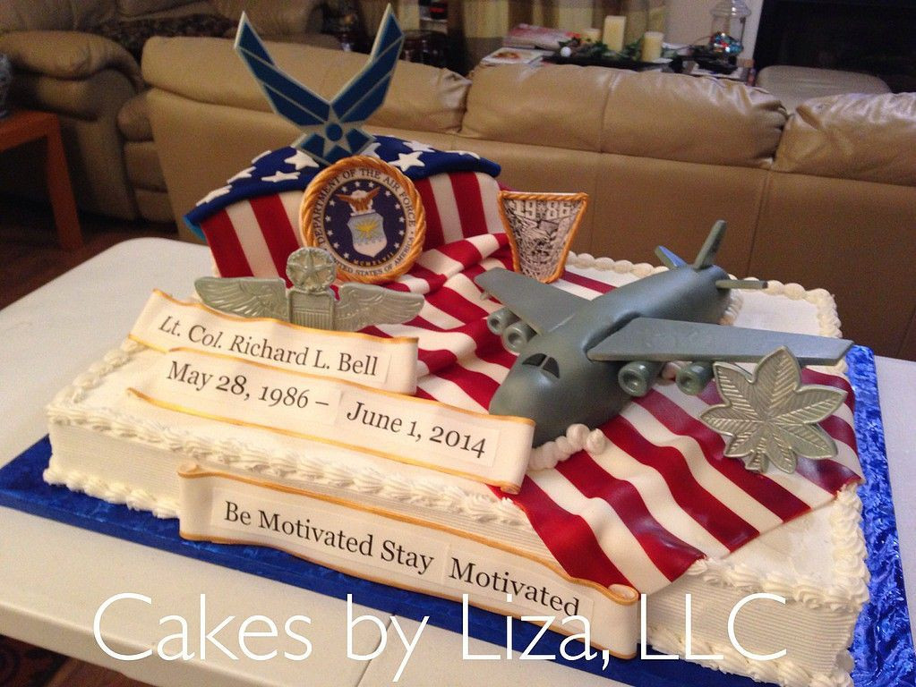Air Force Retirement Party Ideas
 USAF Flag Full Sheet Cake in 2019