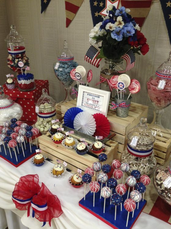 Air Force Retirement Party Ideas
 Patriotic Themed Dessert Bar Designed by Lolli Bars Los
