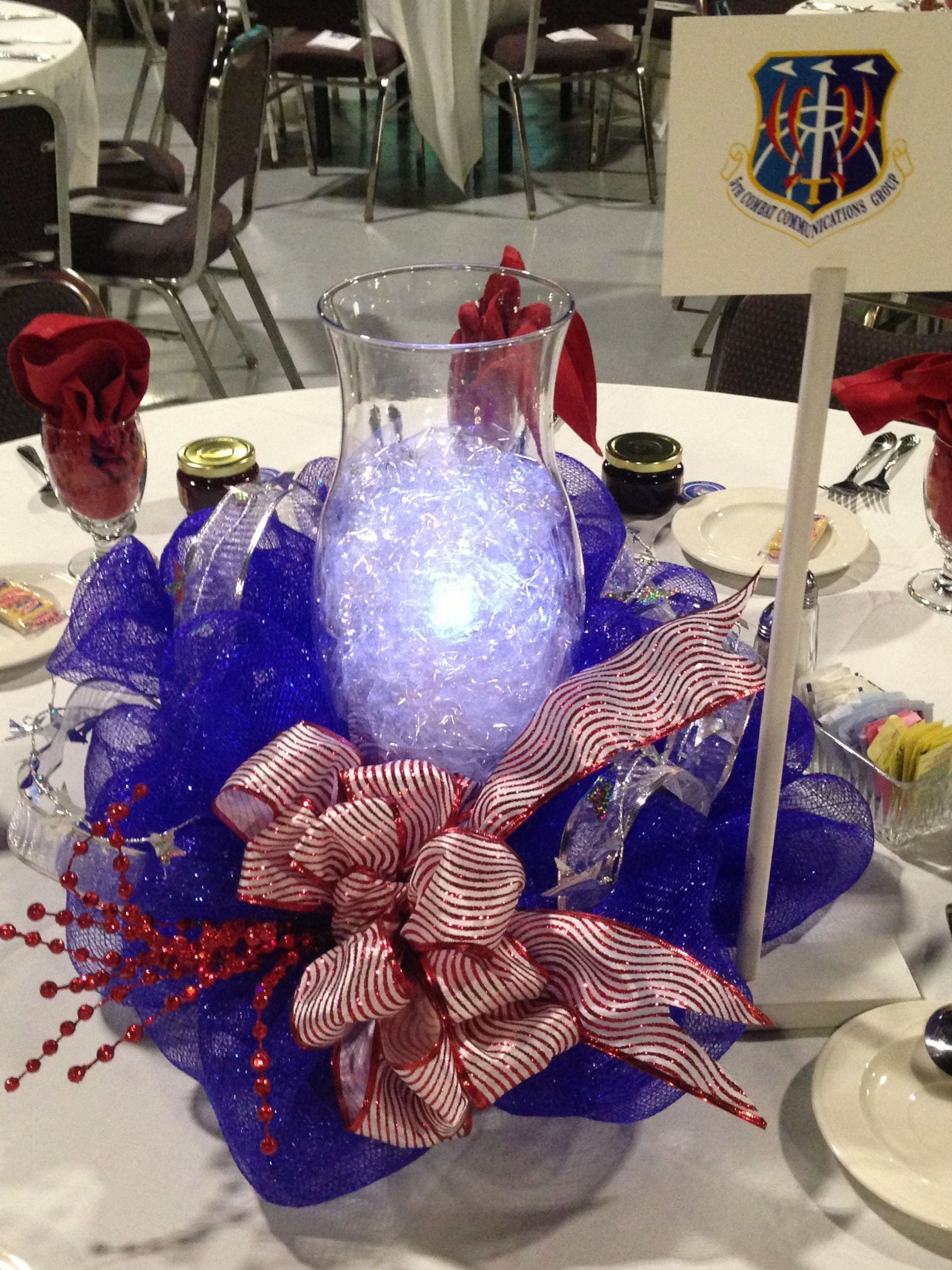 Air Force Retirement Party Ideas
 AF Ball Centerpiece deco mesh wreath