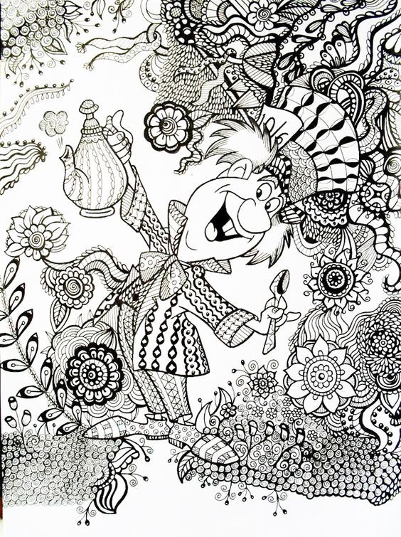 Alice In Wonderland Adult Coloring Book
 Mad Hatter Alice in Wonderland An example of how a regular
