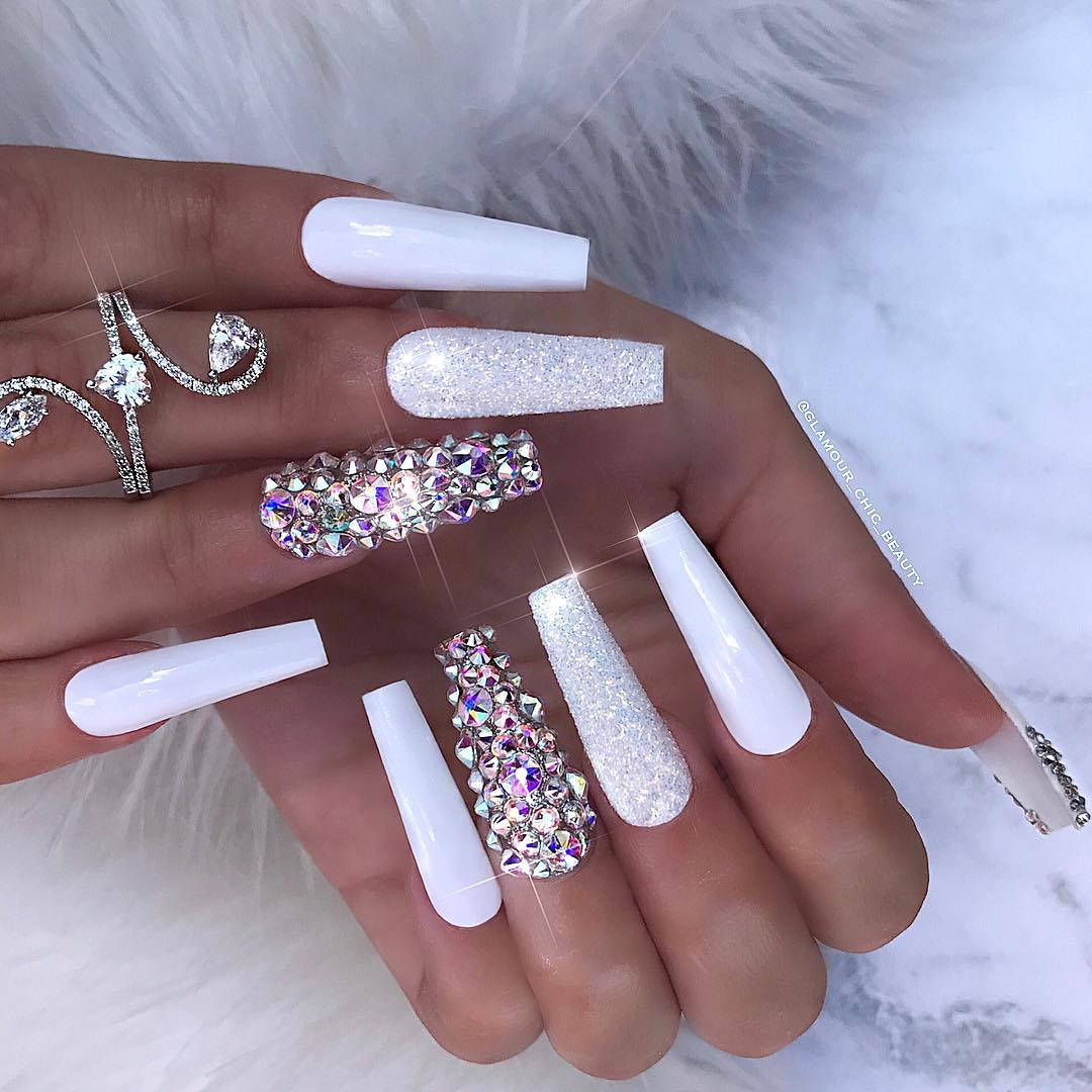 All White Nail Designs
 32 Extraordinary White Acrylic Nail Designs to Finish Your