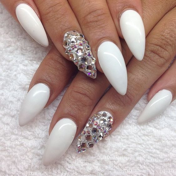All White Nail Designs
 Top 55 Beautiful White Acrylic Nails