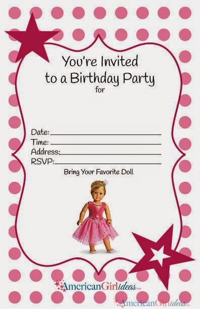 American Girl Birthday Party Invitations
 The Traveling Circus American Girl Birthday Party