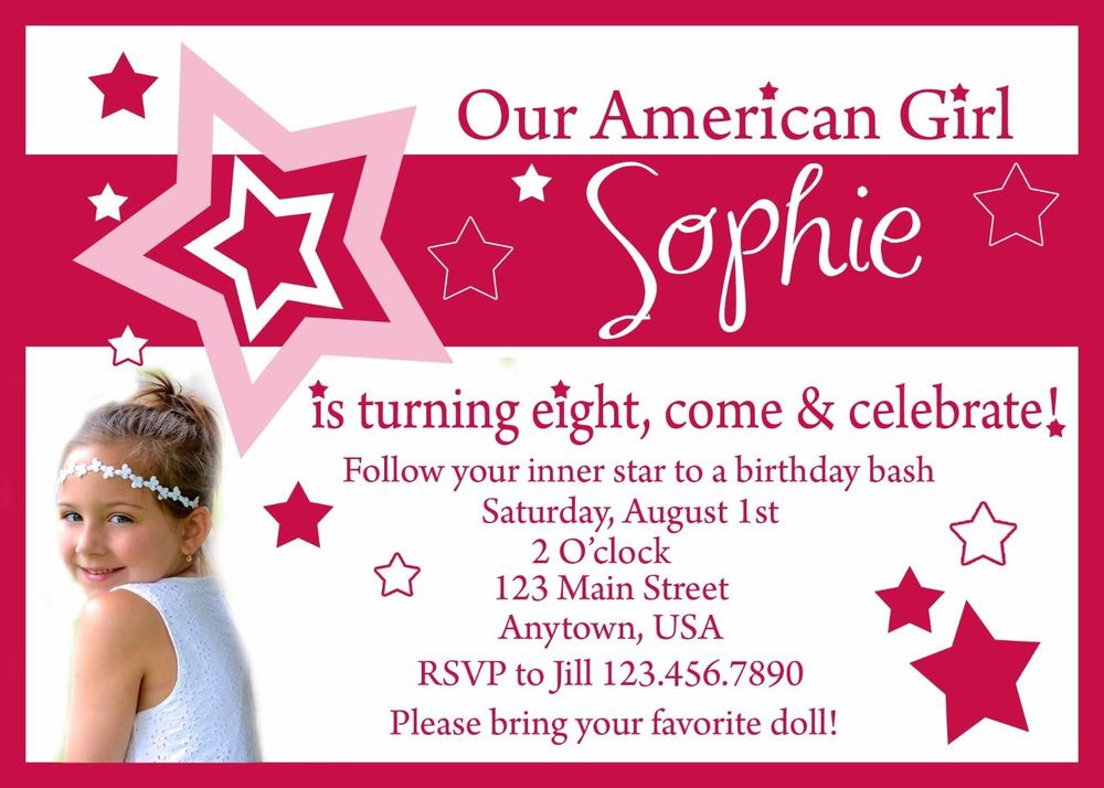 American Girl Birthday Party Invitations
 American Girl Birthday Invitation Invitations American