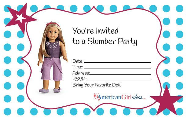 American Girl Birthday Party Invitations
 American Girl Birthday Party Invitations Free Printables