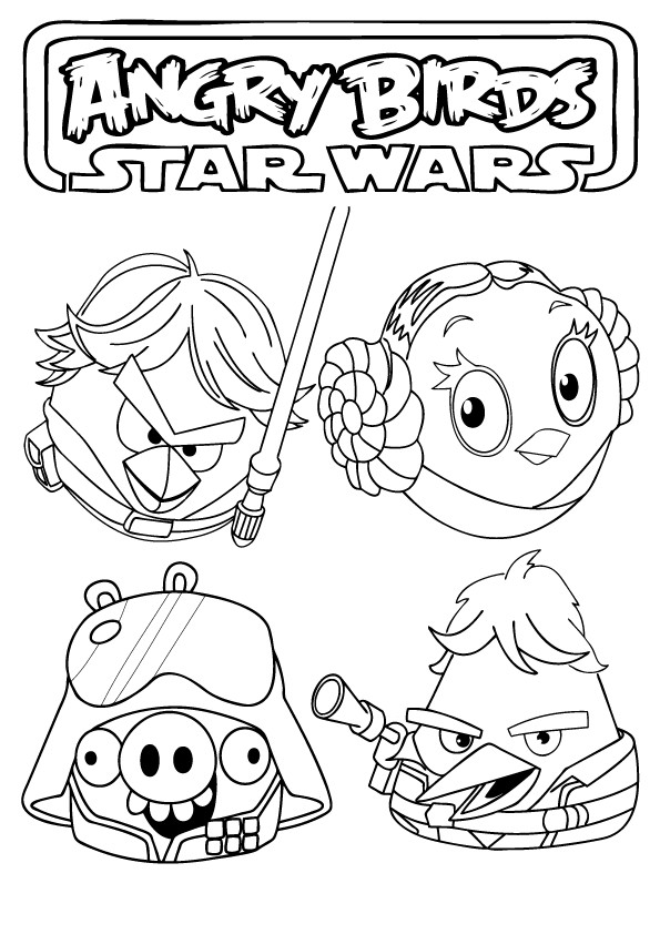 Angry Bird Printable Coloring Pages
 Angry Birds Star Wars Coloring Pages Free Printable
