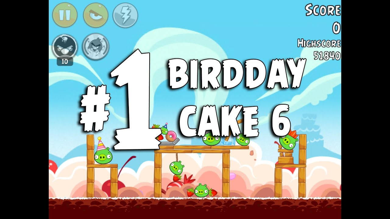 Angry Birds Birthday Party 6
 Angry Birds Birdday Party Cake 6 Level 1 Walkthrough 3