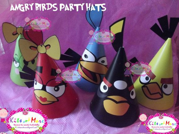 Angry Birds Birthday Party 6
 Printable Angry Birds party hats with 6 characters