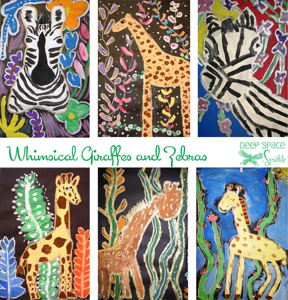 Animal Art Projects For Kids
 Whimsical Giraffes and Zebras Painting Lesson