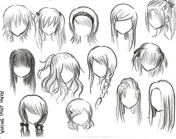Anime Girl Hairstyles
 Hair part 1