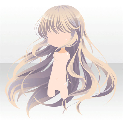 Anime Girl Pigtail Hairstyle
 Blonde flowing hair from the Sleeping Princess gacha in