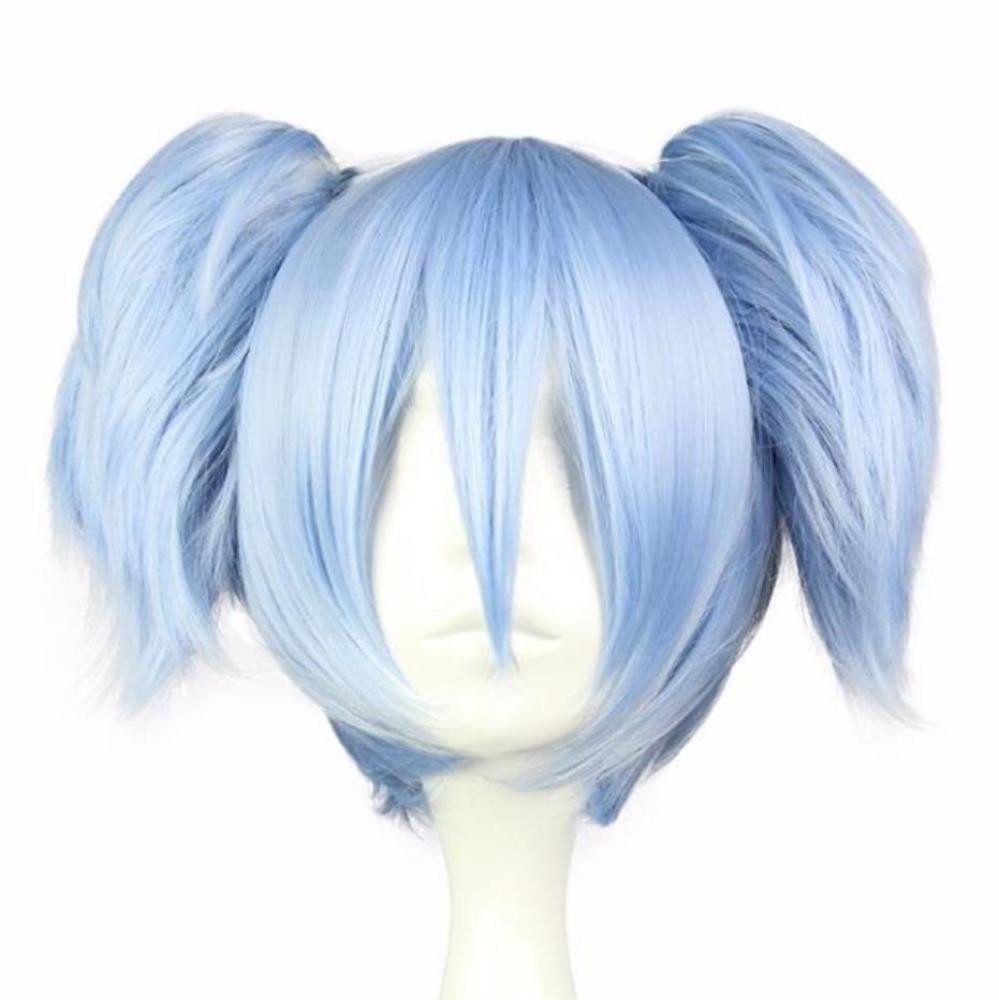 Anime Girl Pigtail Hairstyle
 Blue Pigtail Cosplay Wig Anime Shiota Nagisa Kanekalon