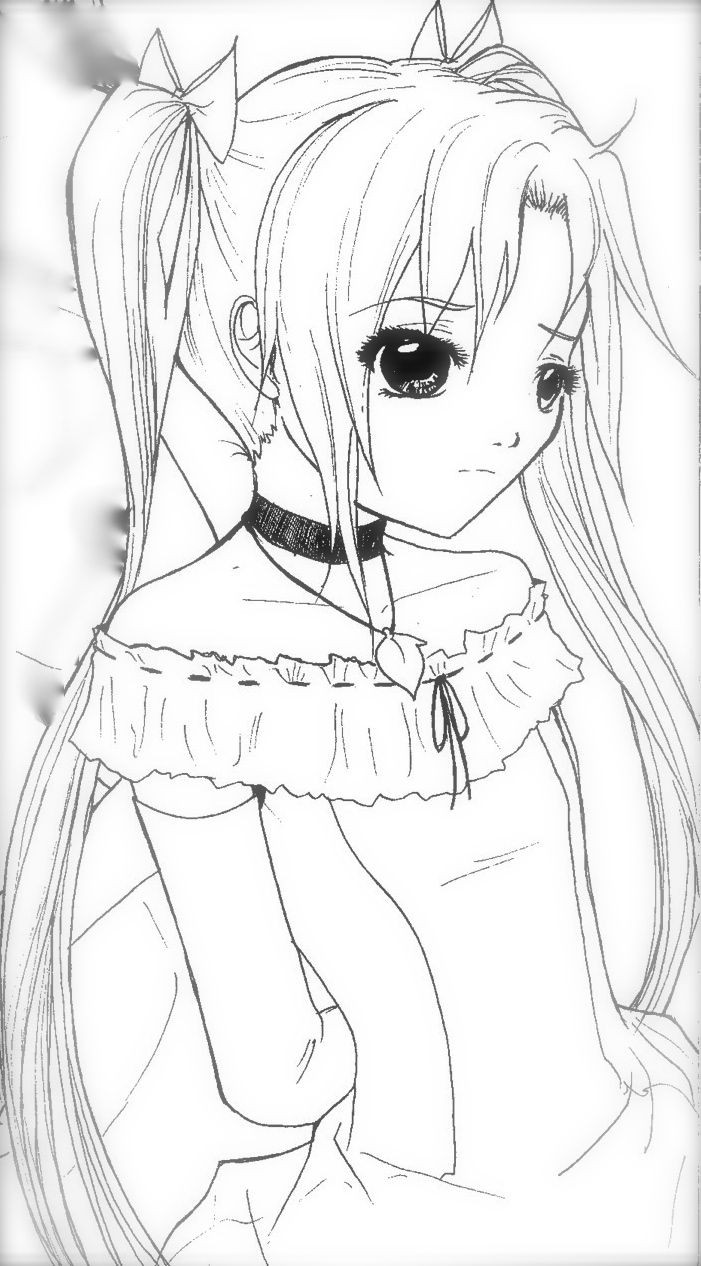 Anime Girls Coloring Pages
 Pin on
