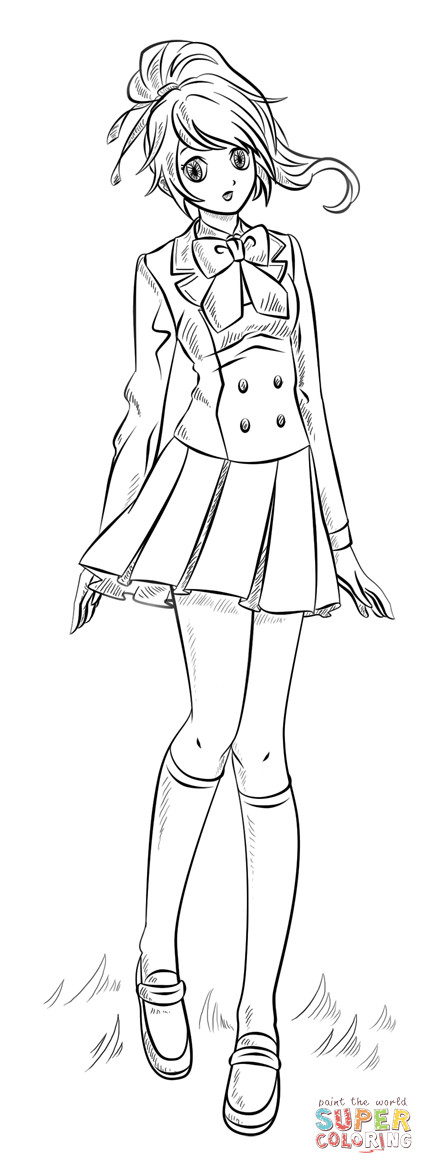 Anime Girls Coloring Pages
 Anime Girl coloring page