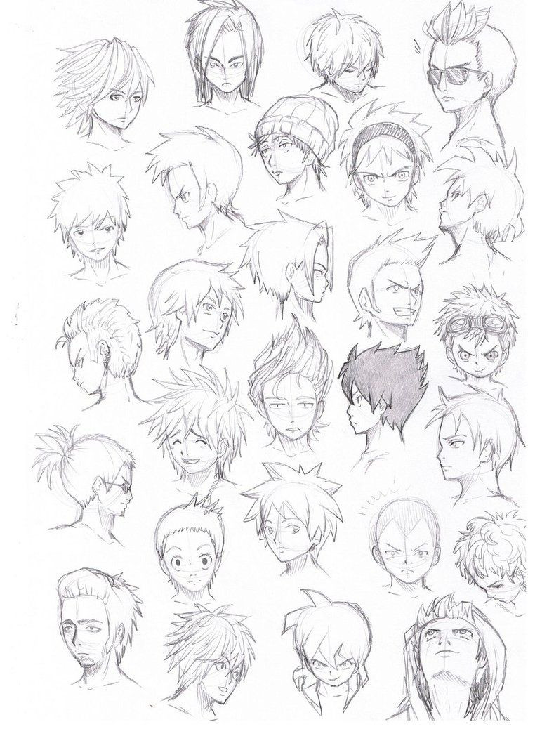 Anime Hairstyles Drawing
 various hairstyles male by Komodo92Tenbinza on DeviantArt