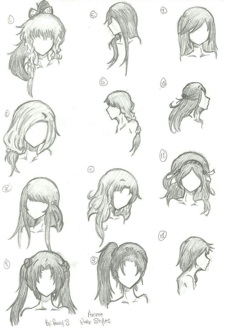 Anime Hairstyles Drawing
 Some hair styles too draw Art in 2019