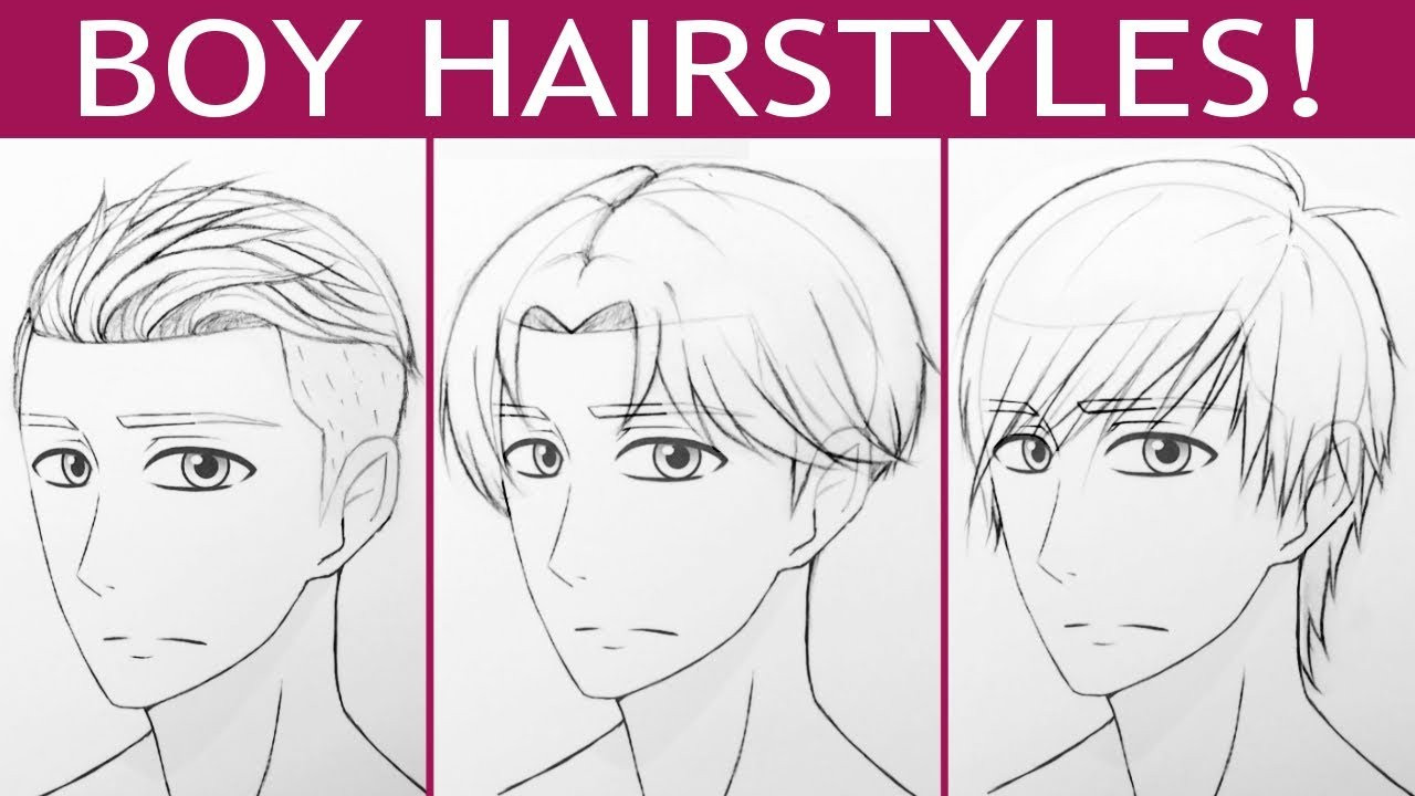 Anime Hairstyles Drawing
 How to Draw 3 Manga Boy Hairstyles