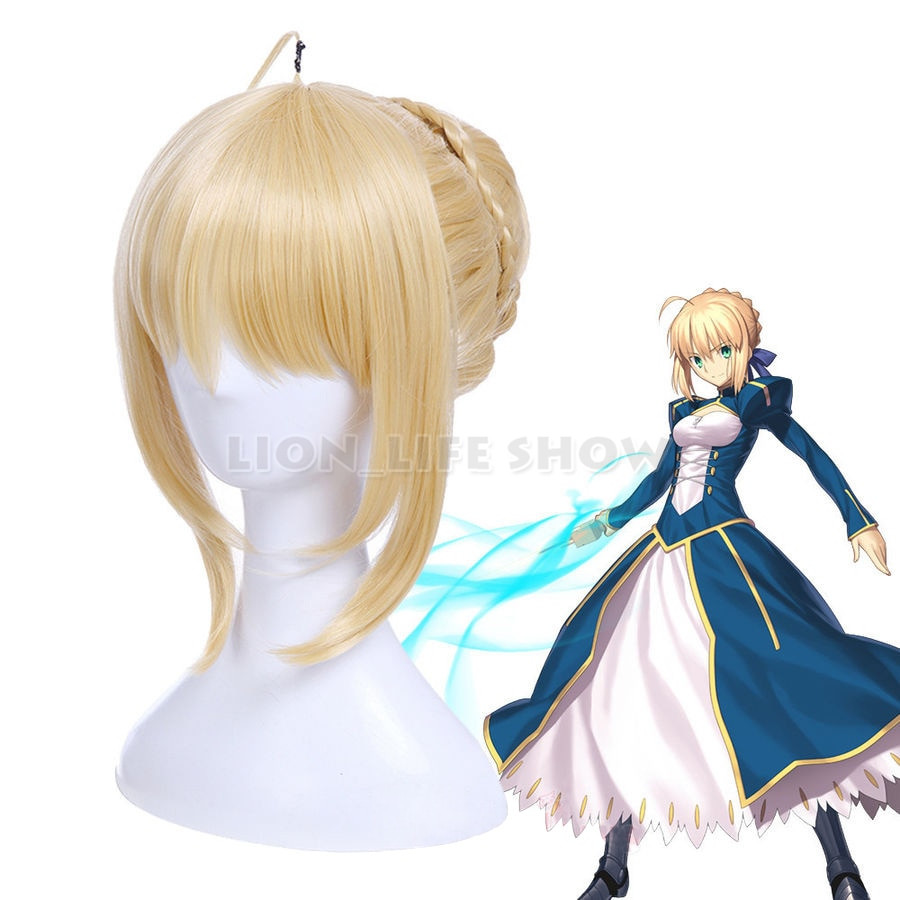 Anime Updo Hairstyles
 Fate Stay Night Arturia Pendragon Saber Wig Blonde Styled