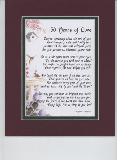 Anniversary Gifts For Parents From Kids
 50th Wedding Anniversary Poems