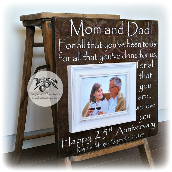 Anniversary Gifts For Parents From Kids
 25th Anniversary Gifts for Parents Silver Anniversary Gift