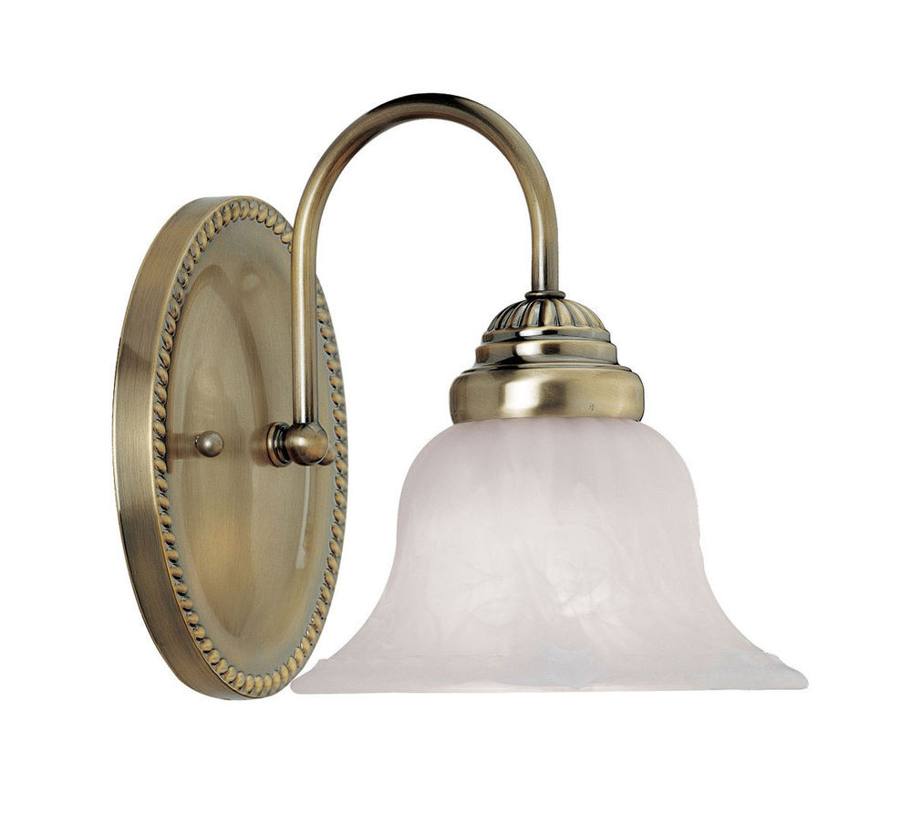 Antique Brass Bathroom Light
 Livex Edgemont 1 Light Antique Brass Bathroom Vanity