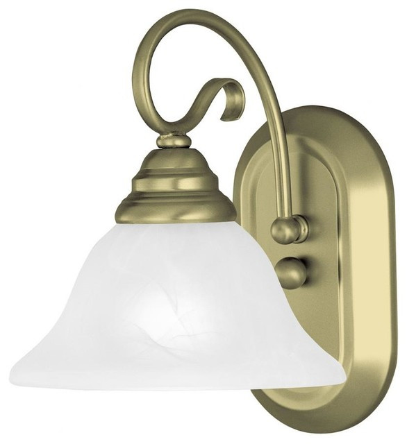 Antique Brass Bathroom Light
 e Light Antique Brass Bathroom Sconce Traditional