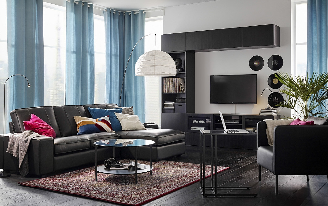 Apartment Living Room Ideas
 Modernize with clean lines and leather IKEA