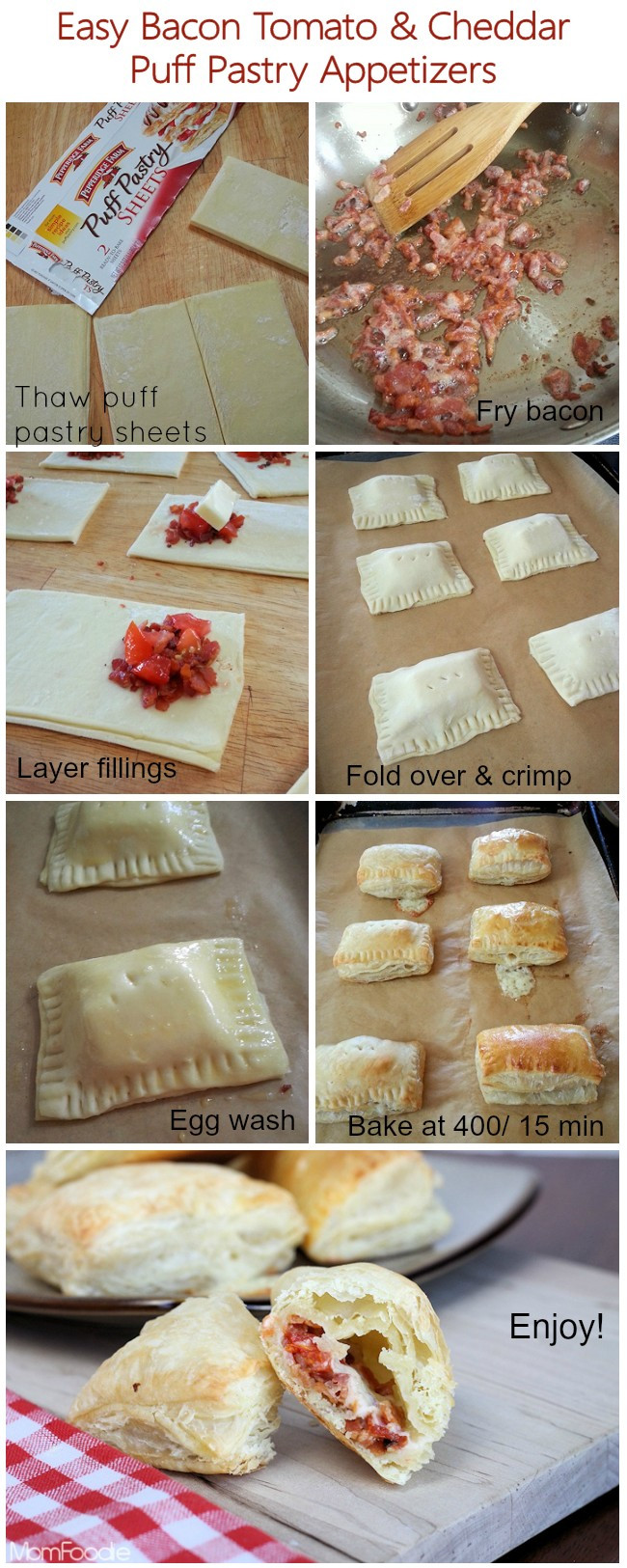 Appetizers With Puff Pastry Sheets
 Easy Bacon Tomato & Cheddar Puff Pastry Appetizers Mom