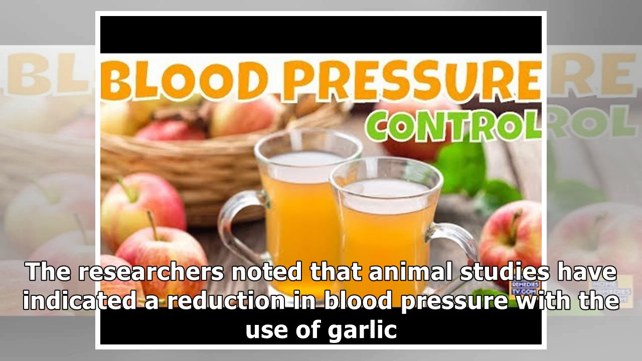 Apple Cider Vinegar High Blood Pressure
 Garlic and Apple Cider Vinegar to lower high blood
