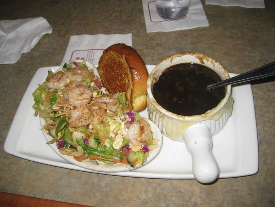 Applebee'S International Inc Thai Shrimp Salad
 Thai shrimp salad onion soup and garlic bread Picture