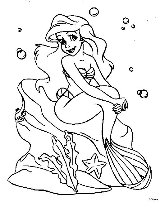 Ariel Coloring Pages Printable
 Free Printable DIsney Princess Ariel Mermaid