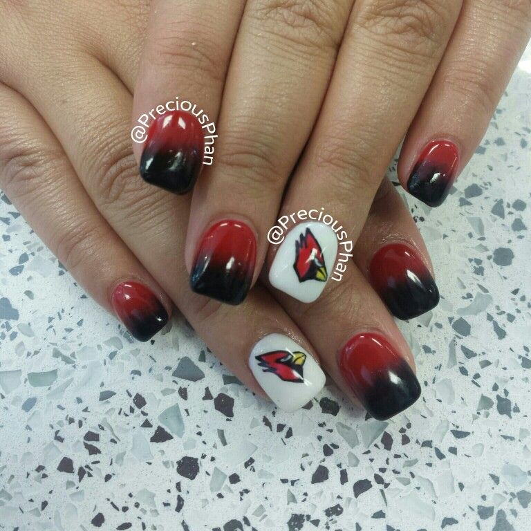Arizona Cardinals Nail Designs
 Ombre Arizona Cardinals nails