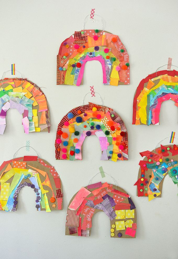 Art And Craft Ideas For Toddlers
 Cardboard Rainbow Collage