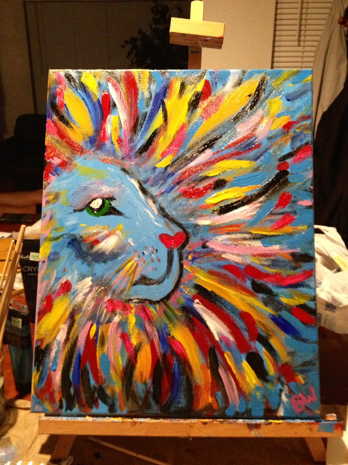 Art Ideas For Kids
 My Big Girly Lion DIY canvas painting