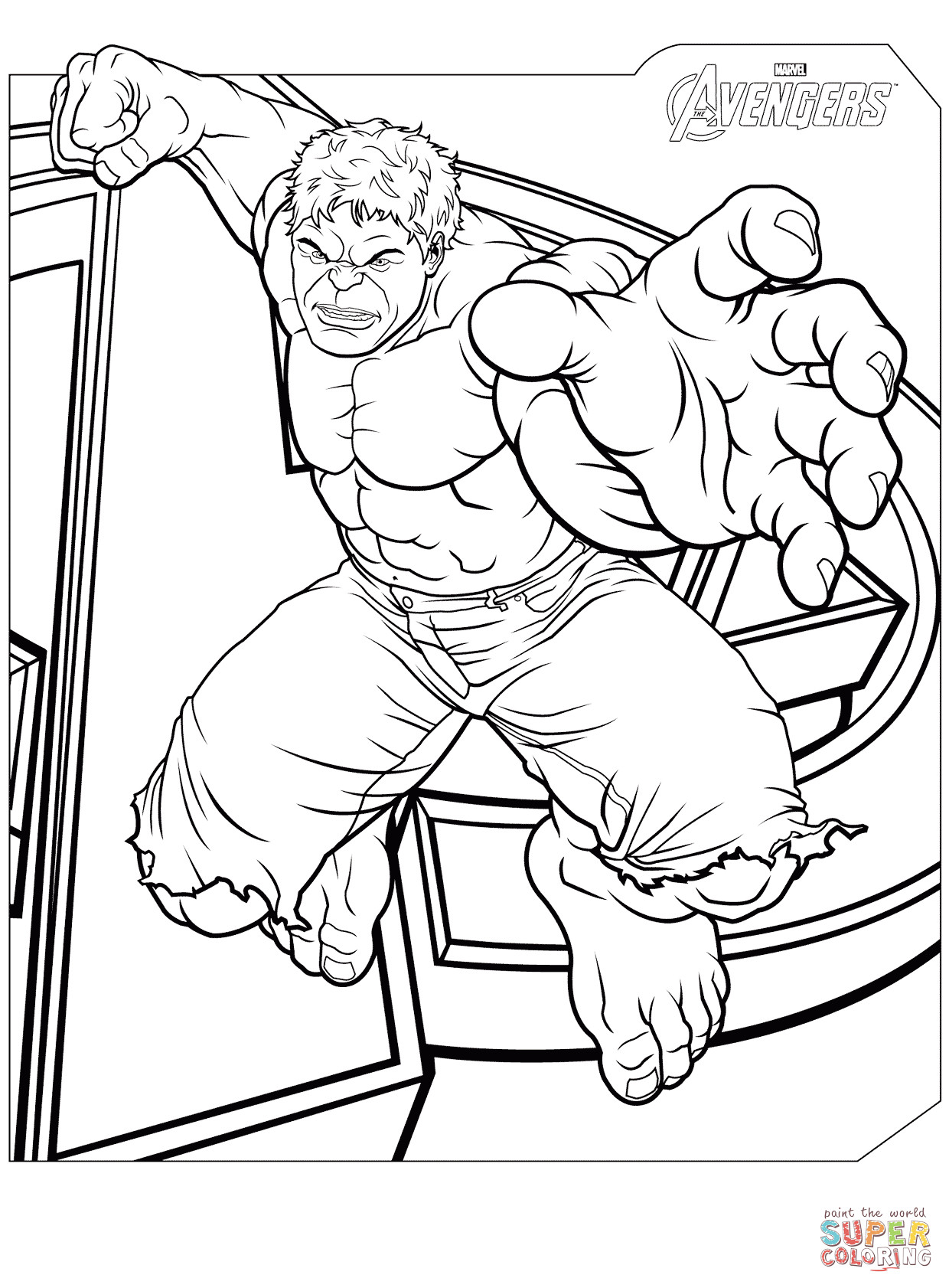 Avengers Printable Coloring Pages
 Avengers Hulk coloring page