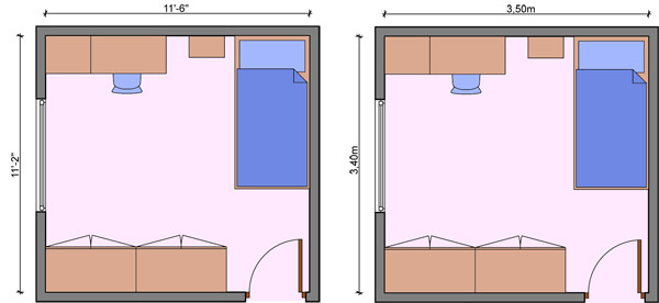 Average Bedroom Dimensions
 Kid s bedroom layouts with one bed