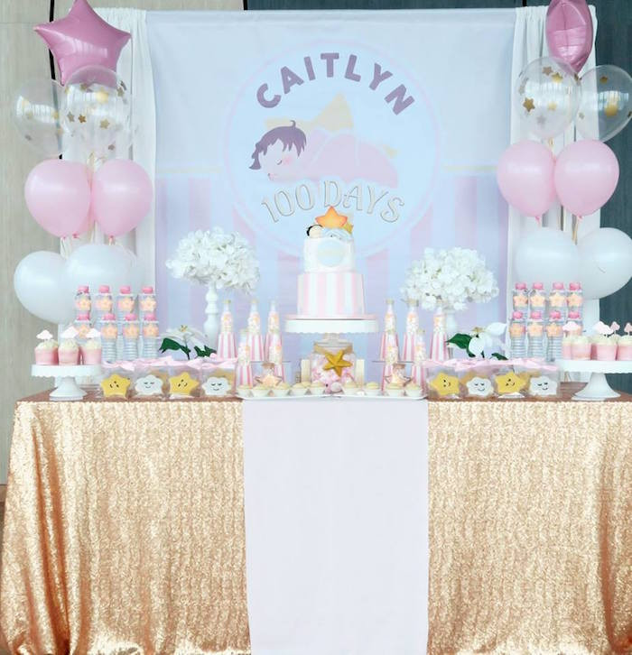 Baby 100 Days Party
 Kara s Party Ideas Pastel Twinkle Star 100 Days Party