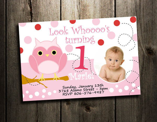 Baby Announcement Party
 OWL BIRTHDAY PARTY INVITATION CUSTOM 1ST BABY SHOWER