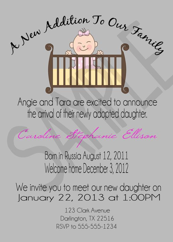 Baby Announcement Party
 Adoption Announcement Open House Invitation by