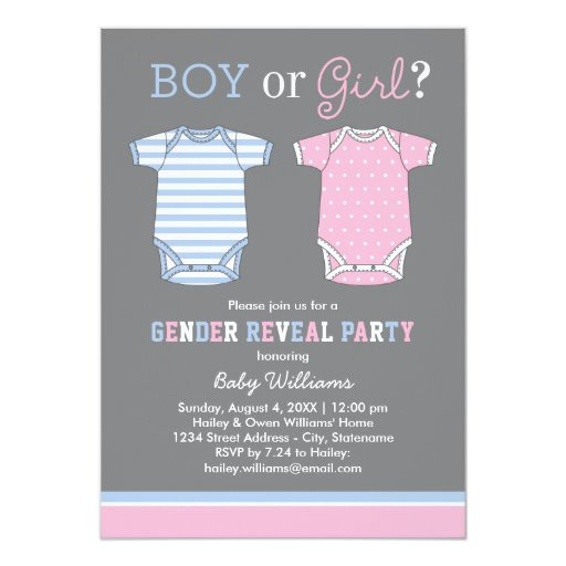 Baby Announcement Party
 Baby Gender Reveal Party Invitations Boy or Girl