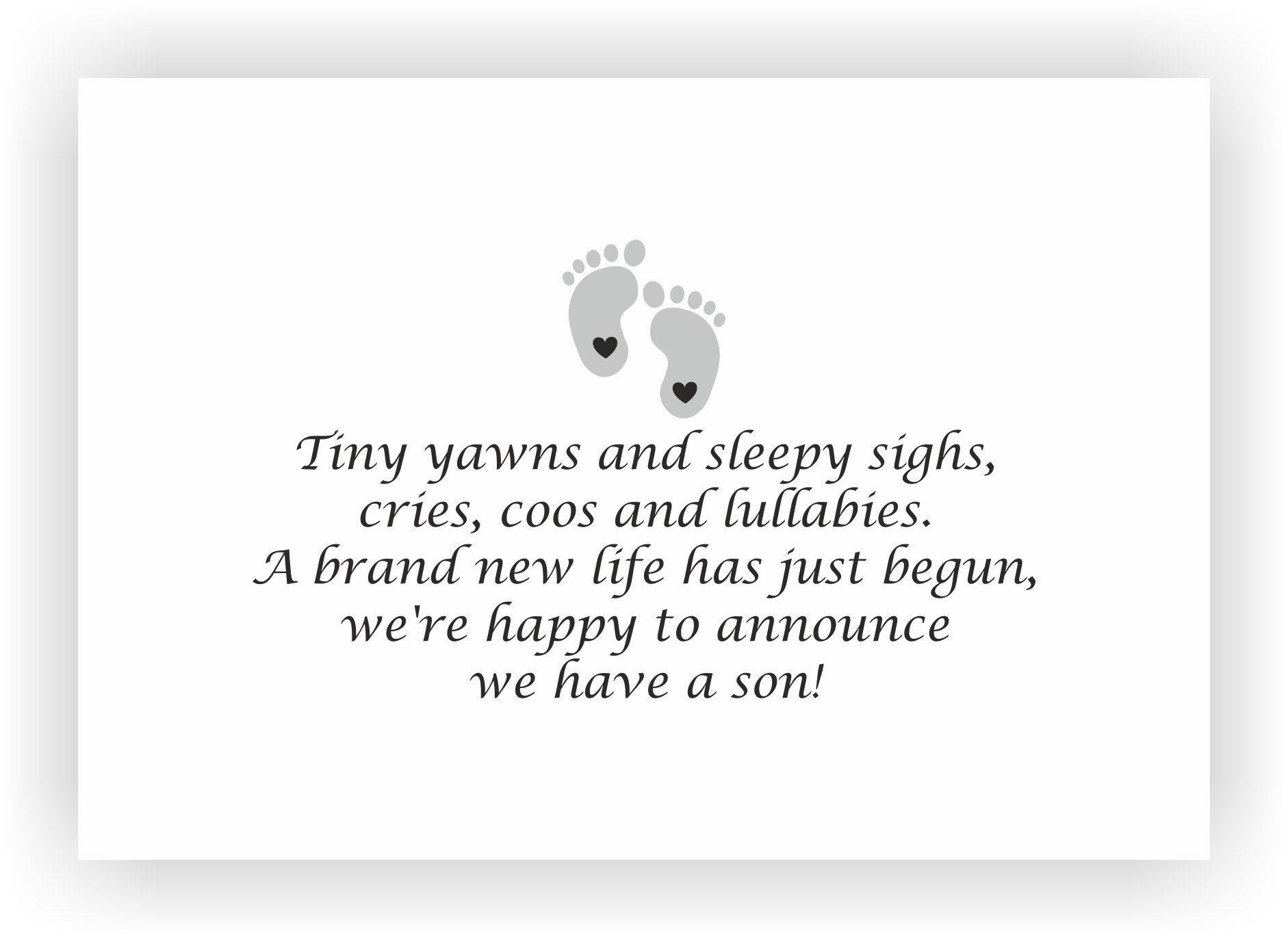 Baby Boy Announcements Quotes
 Newborn baby announcement message I Messages for the new