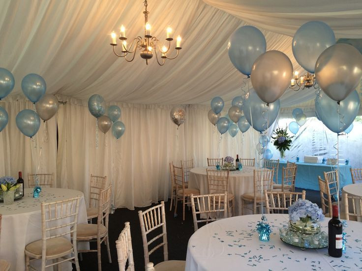 Baby Boy Christening Party Ideas
 plementary floor and table balloon decorations all