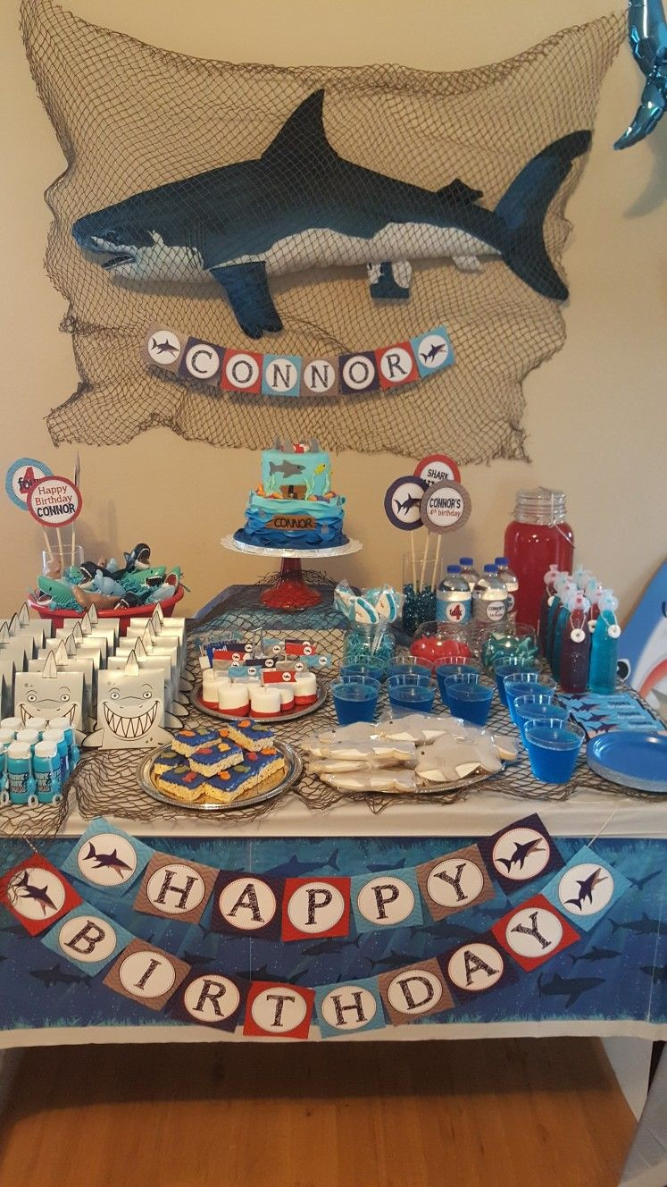 Baby Boy Themed Party
 Shark themed birthday party