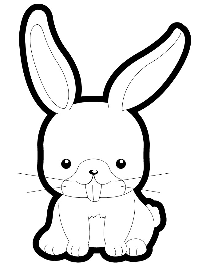 Baby Bunnies Coloring Pages
 Cute Cartoon Bunny For Kids Coloring Page