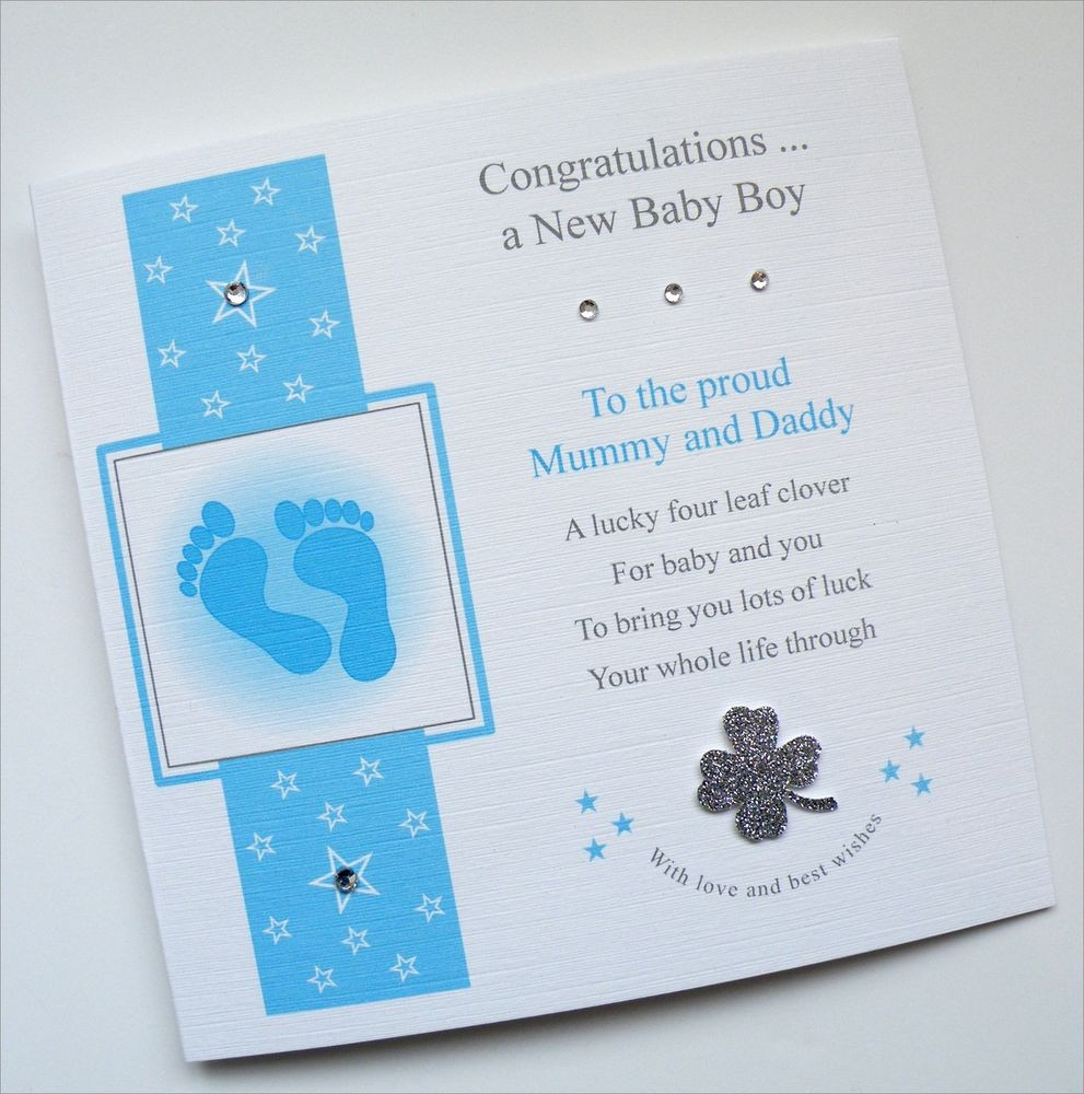 Baby Congrats Gifts
 Personalised Lucky Charm Card Gift Congratulations Birth