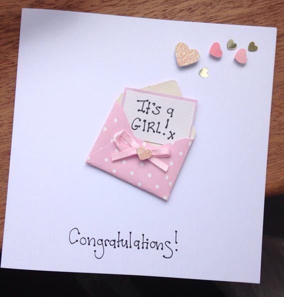Baby Congrats Gifts
 Items similar to New born baby card GIRL or BOY