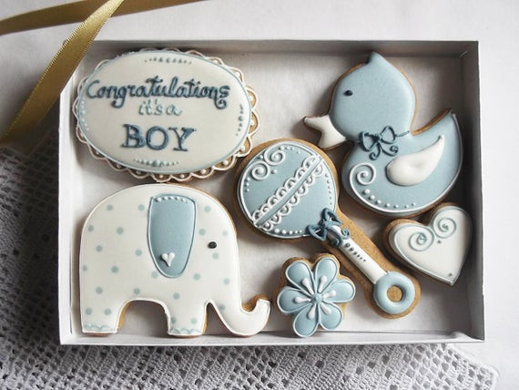 Baby Congrats Gifts
 Congratulations Its a Boy Cookie Gift Can be personalised