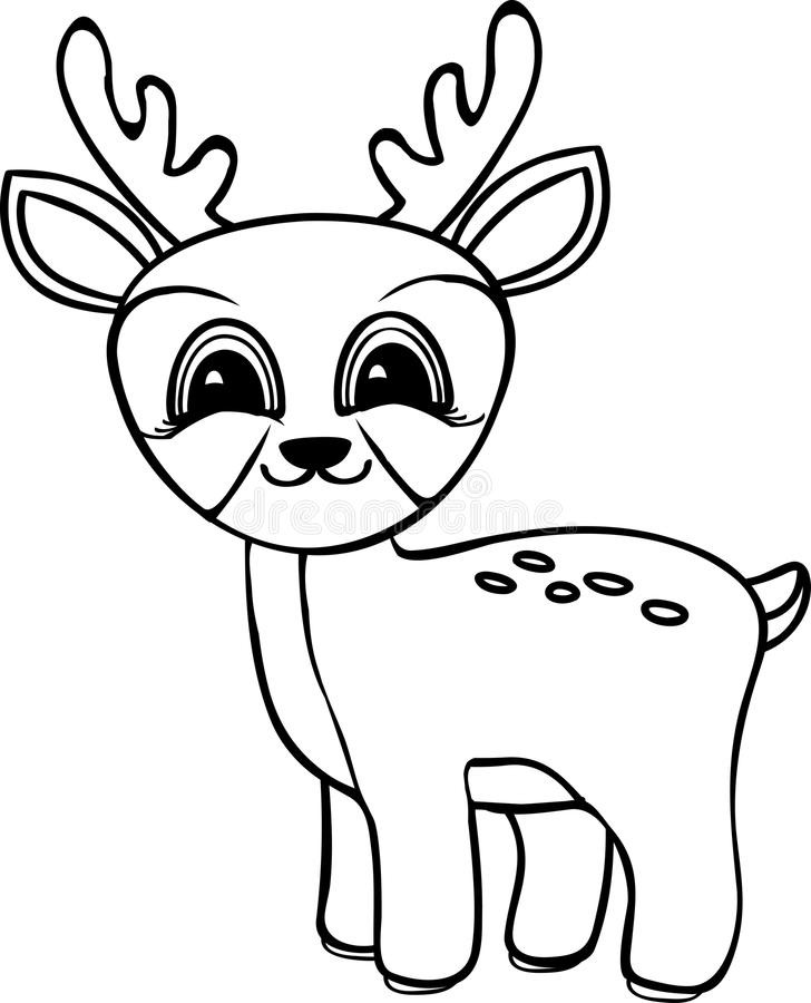 Baby Deer Coloring Pages
 Funny cartoon baby deer stock illustration Illustration