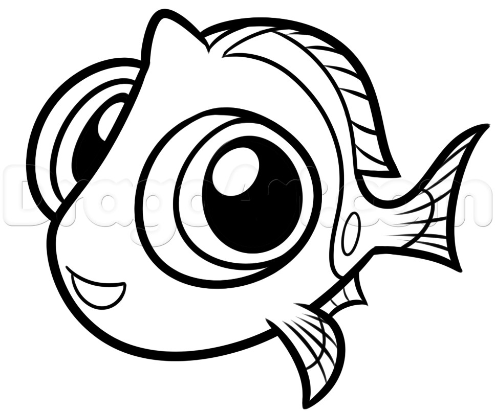 Baby Dory Coloring Page
 How to Draw Baby Dory Step by Step Disney Characters