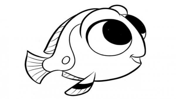 Baby Dory Coloring Page
 Baby Fish Coloring Pages